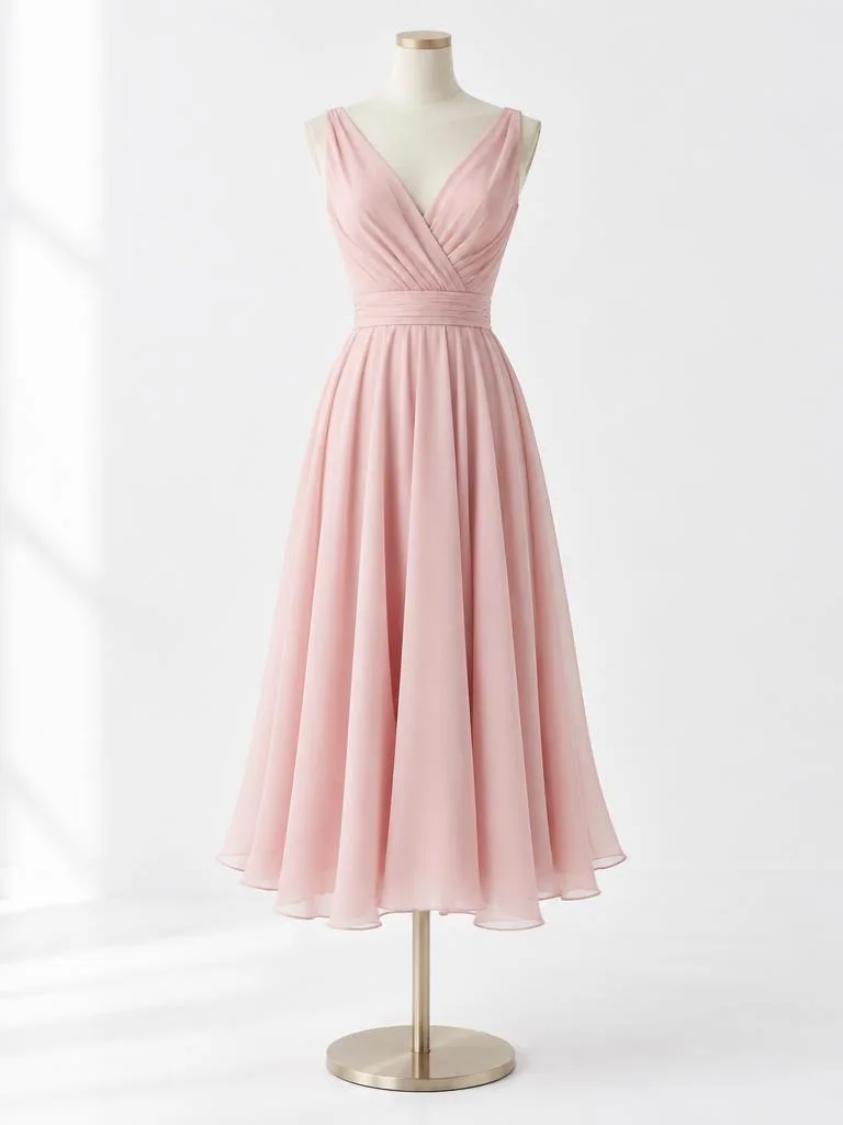 Vestido rosa ilustrativo de demonstração
